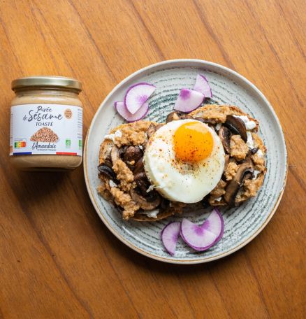 Tarte champignons et sésame toasté