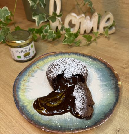 Coulant au chocolat cœur pistache