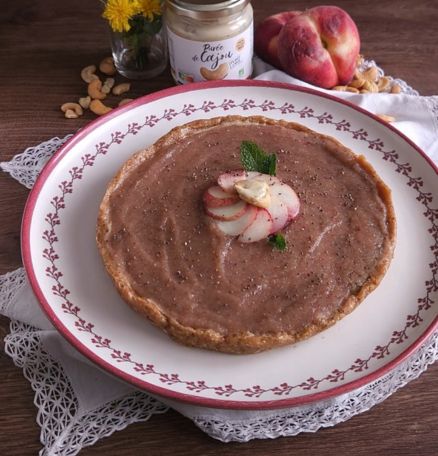 Tarte crue noix de cajou pêche