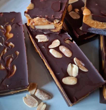 Barres chocolat cacahuète façon chouchou